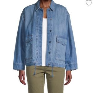 Madewell Denim Drawstring Military Shirt Jacket
